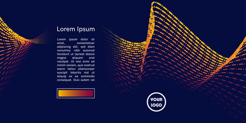 Fototapete - Vector abstract background with dynamic waves, lines, and particles. Illustration suitable for design