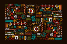African Tribal Art Traditional Symbol Set Isolated