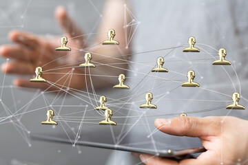 abstract network of physical devices on the internet using a network connection with statistics numb