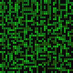 Poster - Green tile. Seamless squares looks like tile ornament. Mosaic style. Vector.