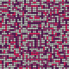 Poster - Pink tile. Seamless squares looks like tile ornament. Mosaic style. Vector.