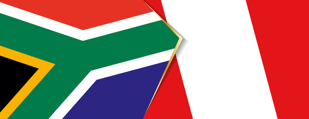 South Africa and Peru flags, two vector flags.