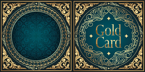 Gold card - ornate decorative vintage design template