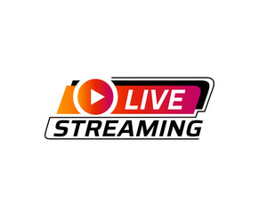 live streaming icon. sticker for broadcasting, livestream or online stream.