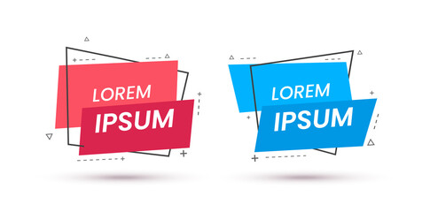 Poster - Red and blue modern banners. Abstract geometric shape . Vector illustration