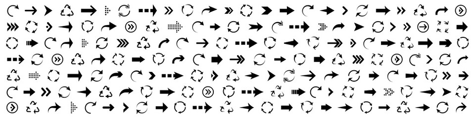 Aufkleber - Big set of black arrows. Vector arrow collections