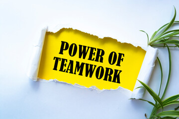 Wall Mural - Text sign showing POWER OF TEAMWORK