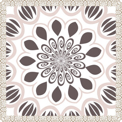 Poster - Beautiful Floral Scarf Design ,Abstract scarf pattern Hijab design