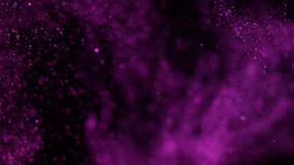 Poster - Beautiful sparkle bokeh on a black background in pink light. Slow motion.