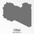  Transparent - High Detailed Grey Map of Libya. Vector eps10. 