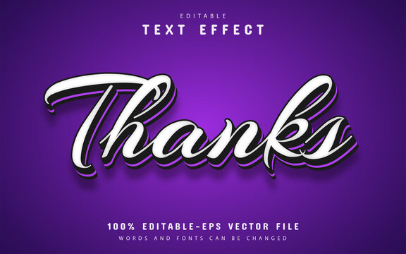 Thank you text effect editable