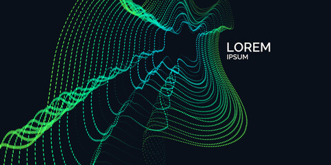 Poster - The poster depicts a wave of particles that diverges in different directions.
