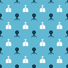 Aufkleber - Set Web camera and Student on seamless pattern. Vector