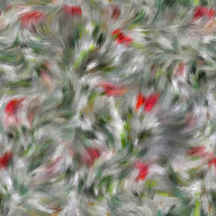  Seamless faux digital painted floral pattern print. High quality illustration. Procedural painting with realistic brush strokes in impressionistic style. Abstract art for surface design and print.