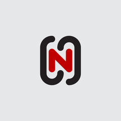 Poster - dynamic logo with letter n. design element, logotype or icon. vector illustration.