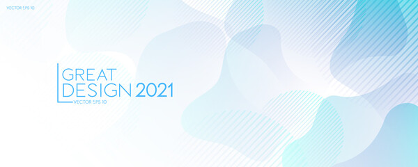 Wall Mural - abstract soft blue geometric background. modern long banner futuristic gradient composition style. v