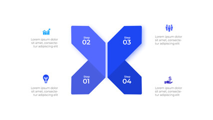 Fototapete - Vector arrows infographic. Template for diagram, graph, presentation and chart. Business concept with 4 options, parts, steps or processes
