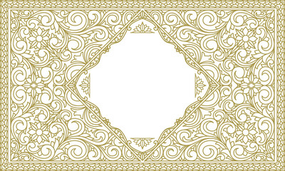 Decorative monochrome ornate vintage design blank card