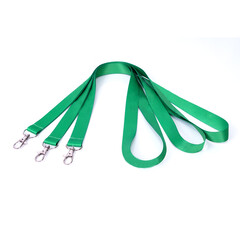 Wall Mural - Green Lanyards Neck Strap with Metal Lobster Clip . Isolated on white background.