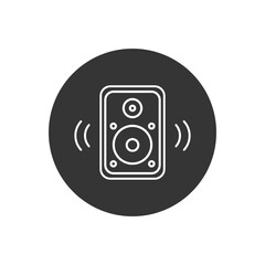 Poster - Acoustic music speaker line white icon. Simple icon element for website, web design, mobile applications, infographic