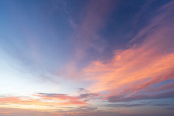 beautiful dramatic and colorful sky at sunset over the mountains