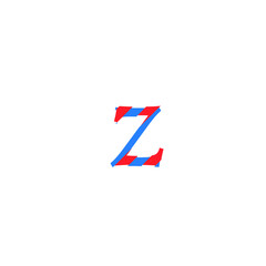 Sticker - text letter z vector with cuts of two inks