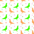 Seamless pattern bird, vector illustration.