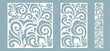 Set panel abstract leaves for registration of the decorative surfaces. Abstract strips, flowers, panels. Vector illustration of a laser cutting. Plotter cutting and screen printing.
