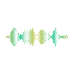 Wall Mural - Sound wave vector cartoon icon. Vector illustration sound wave on white background. Isolated cartoon illustration icon of form.