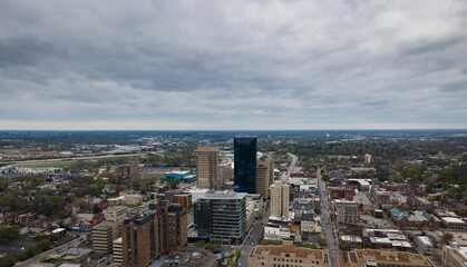 Wall Mural - Lexington, Kentucky downtown and business districts with tall office buildings on both sides of the Main Street.