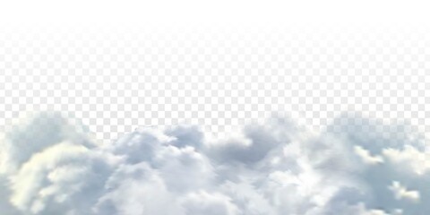 Wall Mural - Vector realistic isolated cloud sky for template decoration and covering on the transparent background. Concept of storm and cloudscape.