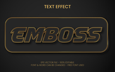 Poster - black gold line text effect, emboss style, modern and luxury.