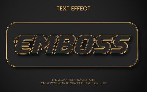 Black gold line text effect, emboss style, modern and luxury.