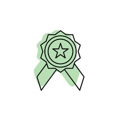 Poster - Award, star with color shadow vector icon in awards set