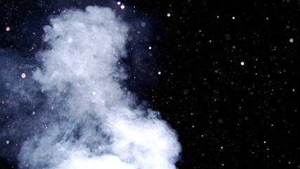 Smoke in dark night 