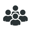 Employee group icon. People icon isolated on white background. Participants vector. Community symbol. Group of businessmen. Crowd of people in flat style.User group network. Corporate team group