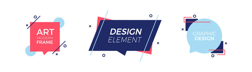 Aufkleber - Geometric minimal shapes with abstract elements and place for text. Vector graphic design illustrations for advertising, sales, marketing, design and art projects, posters,.social media, flyers