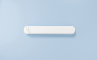 Aufkleber - Minimal Blank 3d illustration search bar soft sky blue background coloured. Searching data or stories of interest on the internet and social media. Information Networking Concept