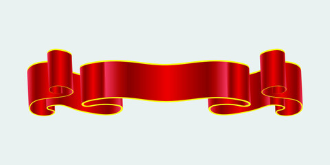 Wall Mural - elegance red ribbon banner. vector banner stock illustration.