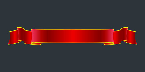 Wall Mural - elegance red ribbon banner. vector banner stock illustration.