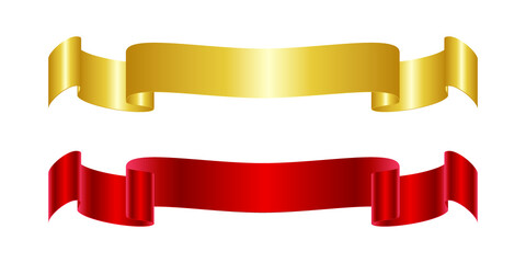 Wall Mural - elegance red and gold ribbon banner. vector banner stock illustration