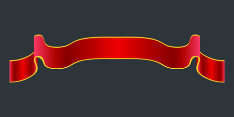 Wall Mural - elegance red ribbon banner. vector banner stock illustration.