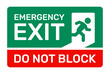 Emergency exit, do not block sign vector illustration.
