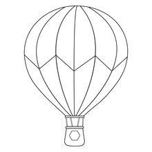Air Balloon Line Vector Illustration