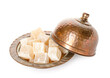 © Pixel-Shot - Plate with Turkish delight on white background