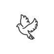 Flying dove line icon