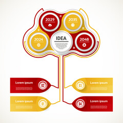 Wall Mural - Vector circle infographic. Template for diagram, graph, presentation and chart. Business concept with 4 options, parts, steps or processes. Abstract background