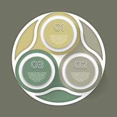 Wall Mural - Vector circle infographic. Template for diagram, graph, presentation and chart. Business concept with three options, parts, steps or processes. Abstract background