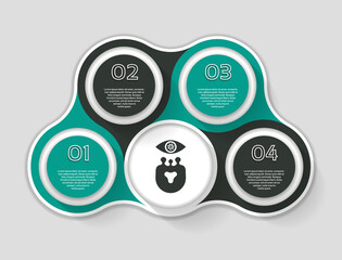 Wall Mural - Vector circle info graphic. Template for diagram, graph, presentation and chart. Business concept with 4 options, parts, steps or processes. Abstract background