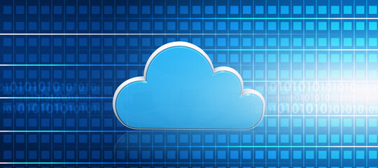 Poster - Cloud computing technology. Cloud computing background. 3d illustration